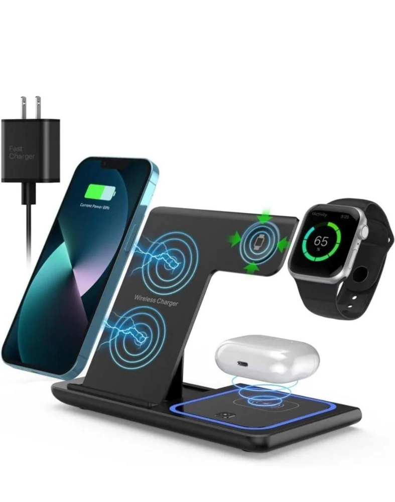 3In1 Wireless Charging Pad Stand For Iphone Series, Iwatch & Airpods Pro2 & Pro3